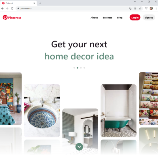 Pinterest Home Page